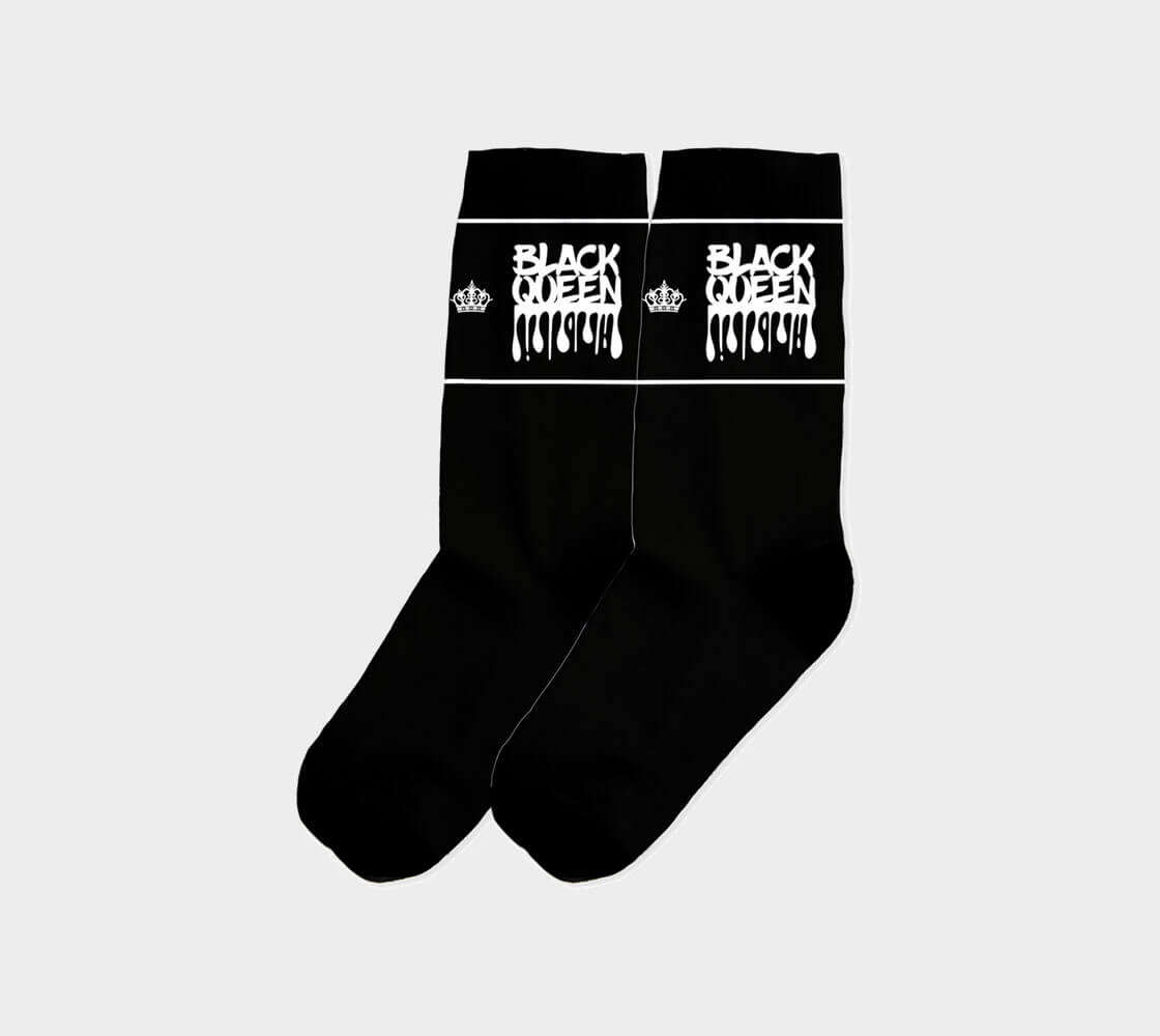 Black Queen v1 Dark - Black/White Socks