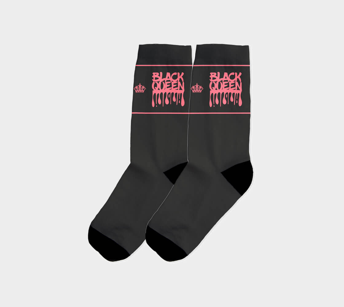 Black Queen v1 Dark - Charcoal/Dusty Rose Socks
