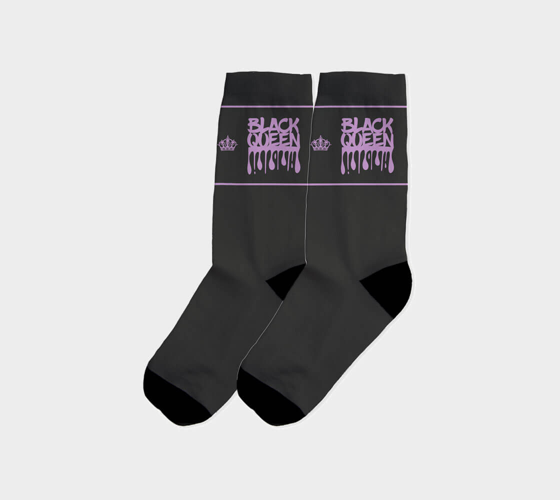 Black Queen v1 Dark - Charcoal/Lavender Socks