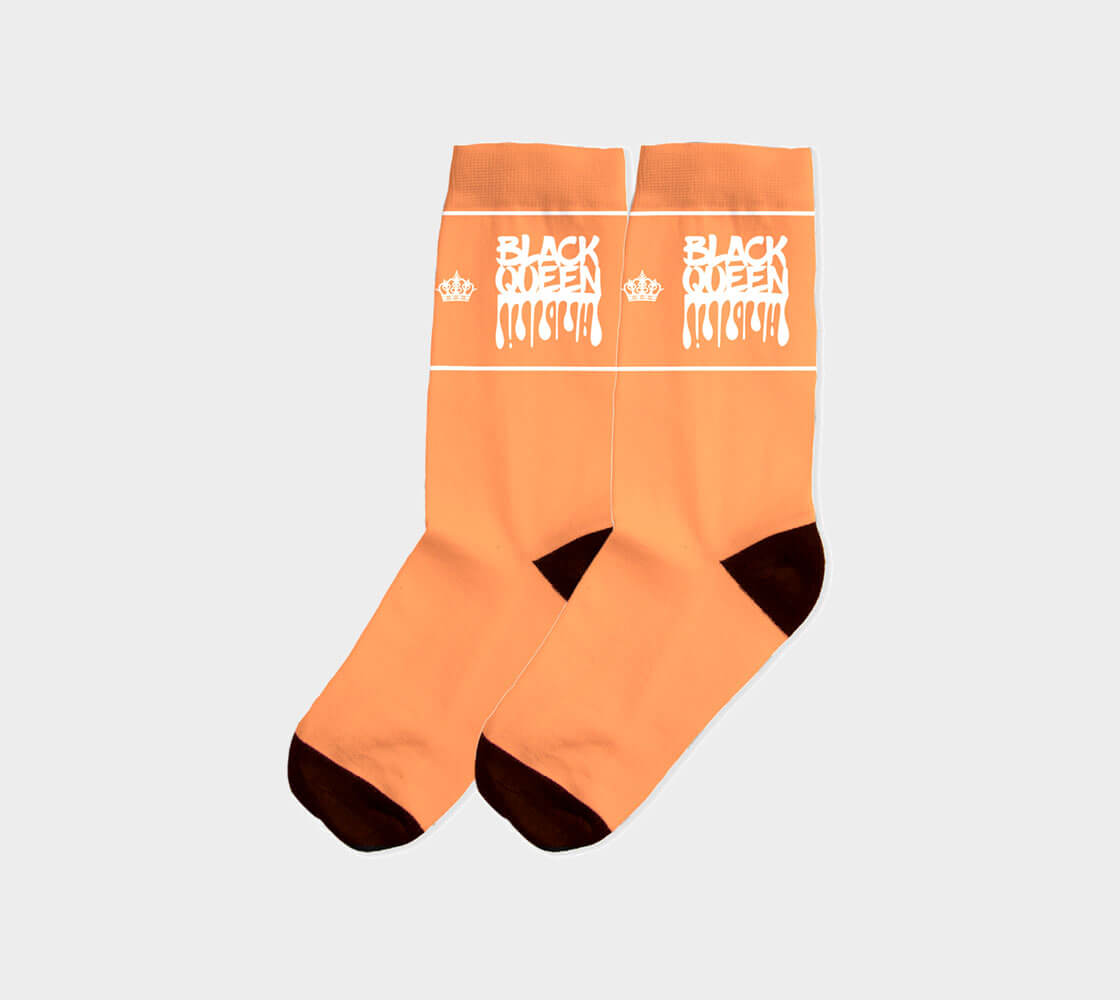 Black Queen v1 Light - Crusta Orange/White Socks