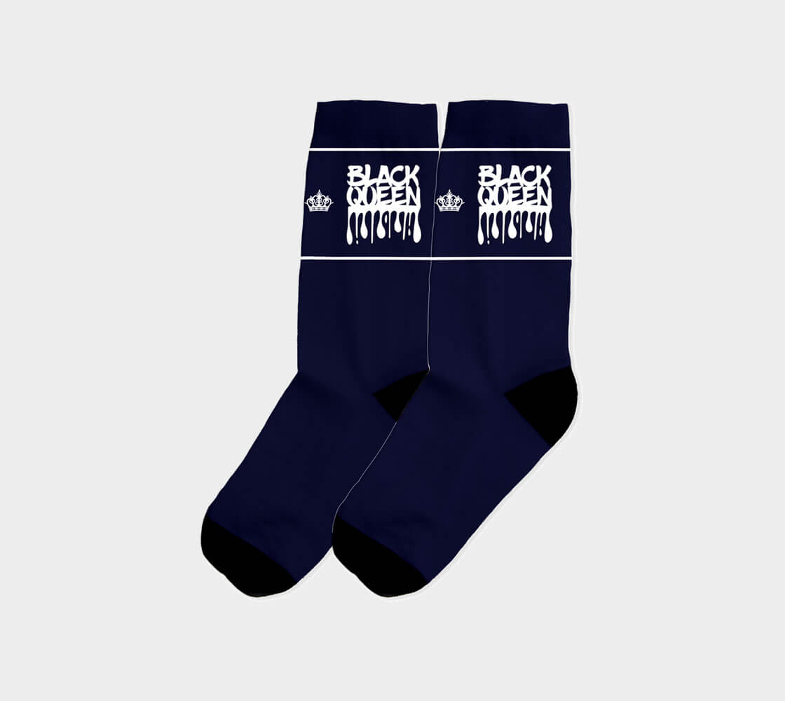 Black Queen v1 Dark - Dark Blue Socks