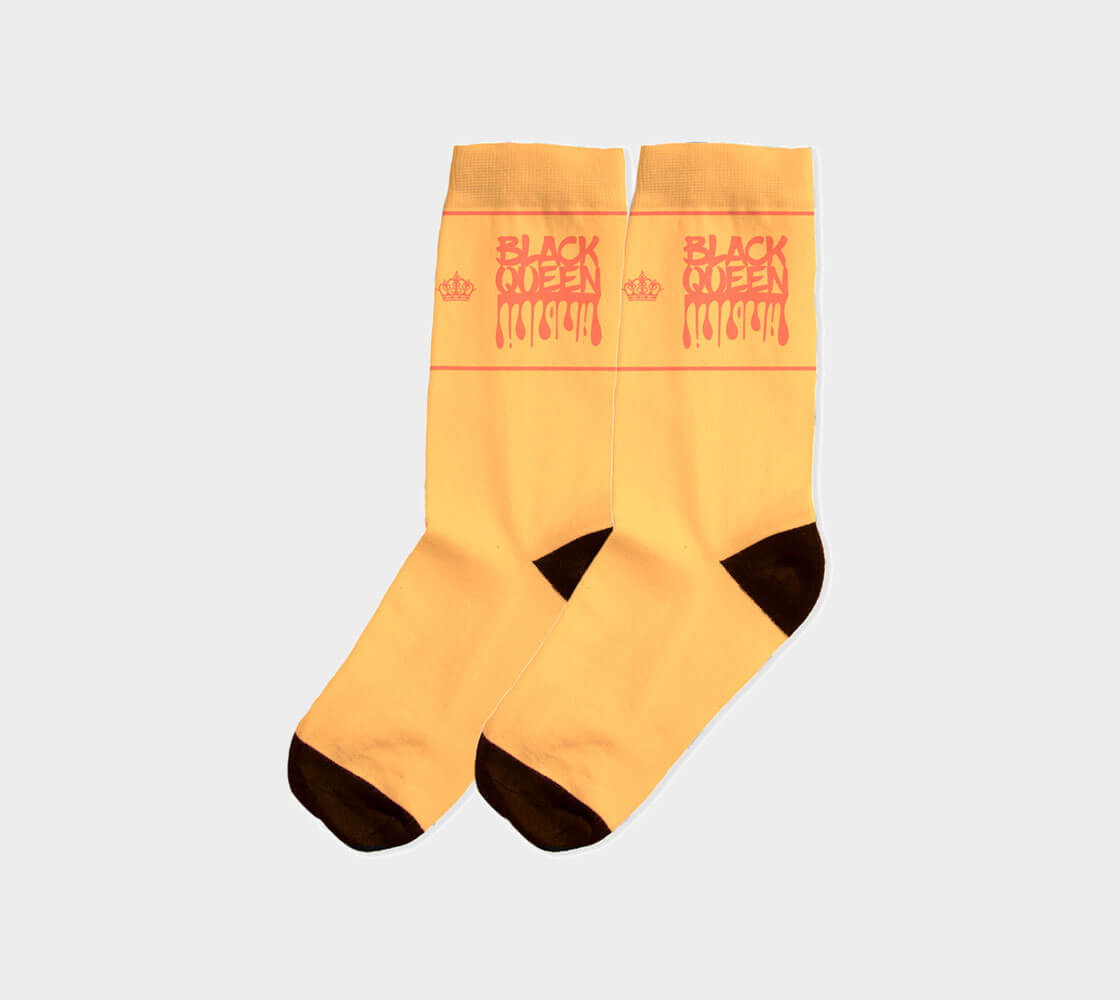 Black Queen v1 Light - Rajah/Burnt Sienna Socks