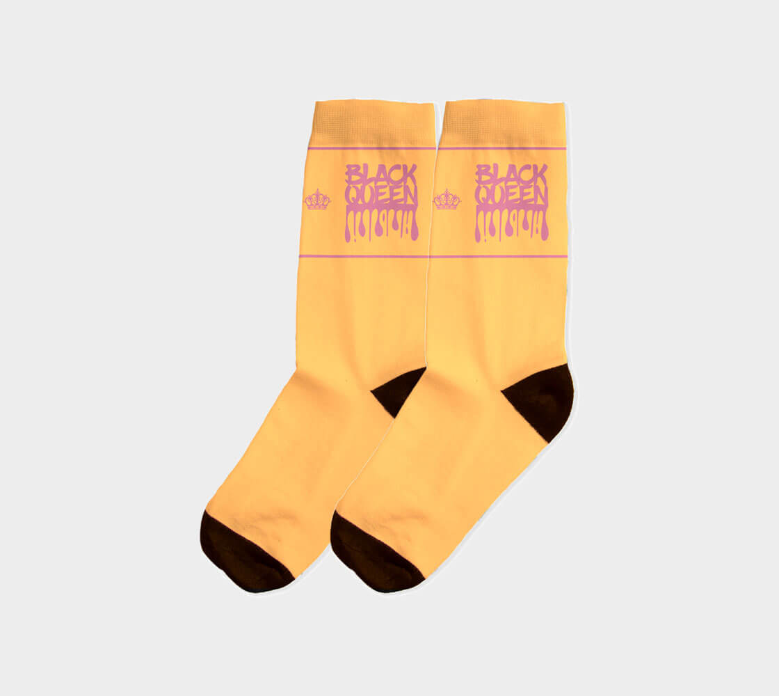 Black Queen v1 Light - Rajah/Dusty Rose Socks