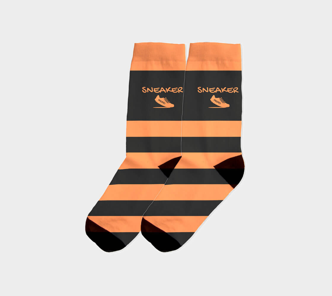 Sneakerhead v2 Stripes - Rajah/Charoal Socks