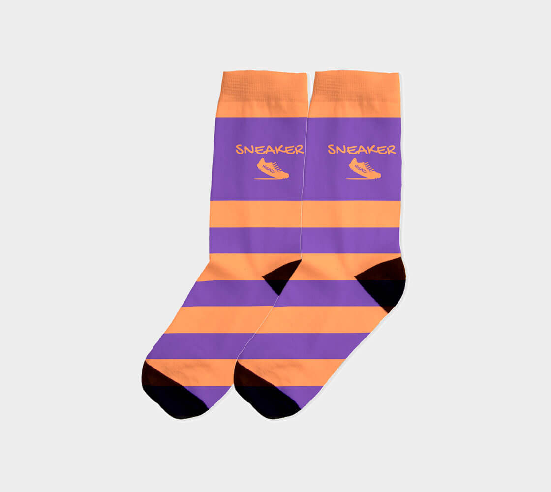 Sneakerhead v2 Stripes - Rajah/Purple Socks