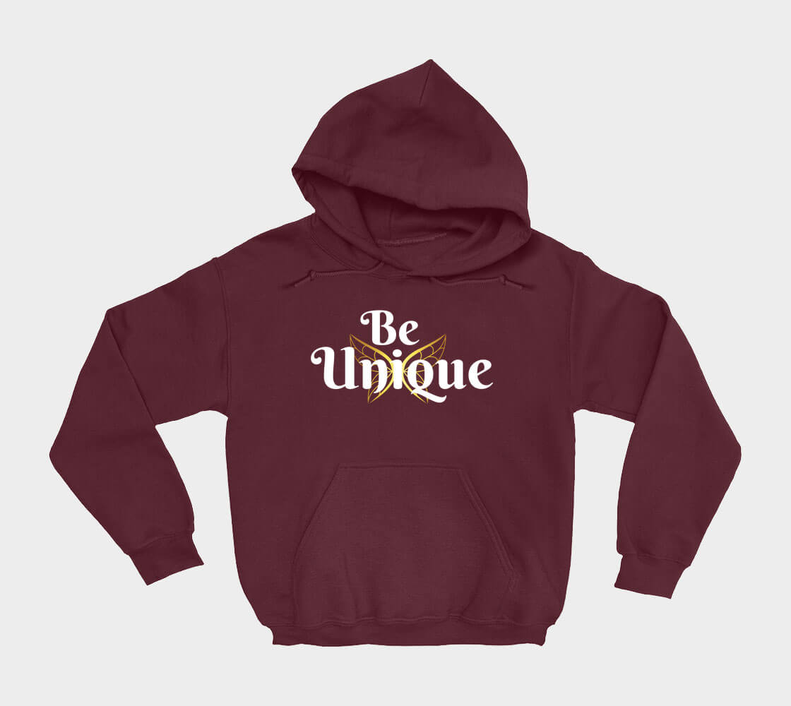 Be Unique - Maroon hoodie