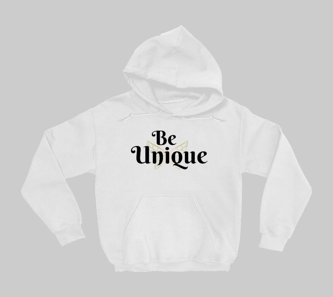Be Unique - White hoodie