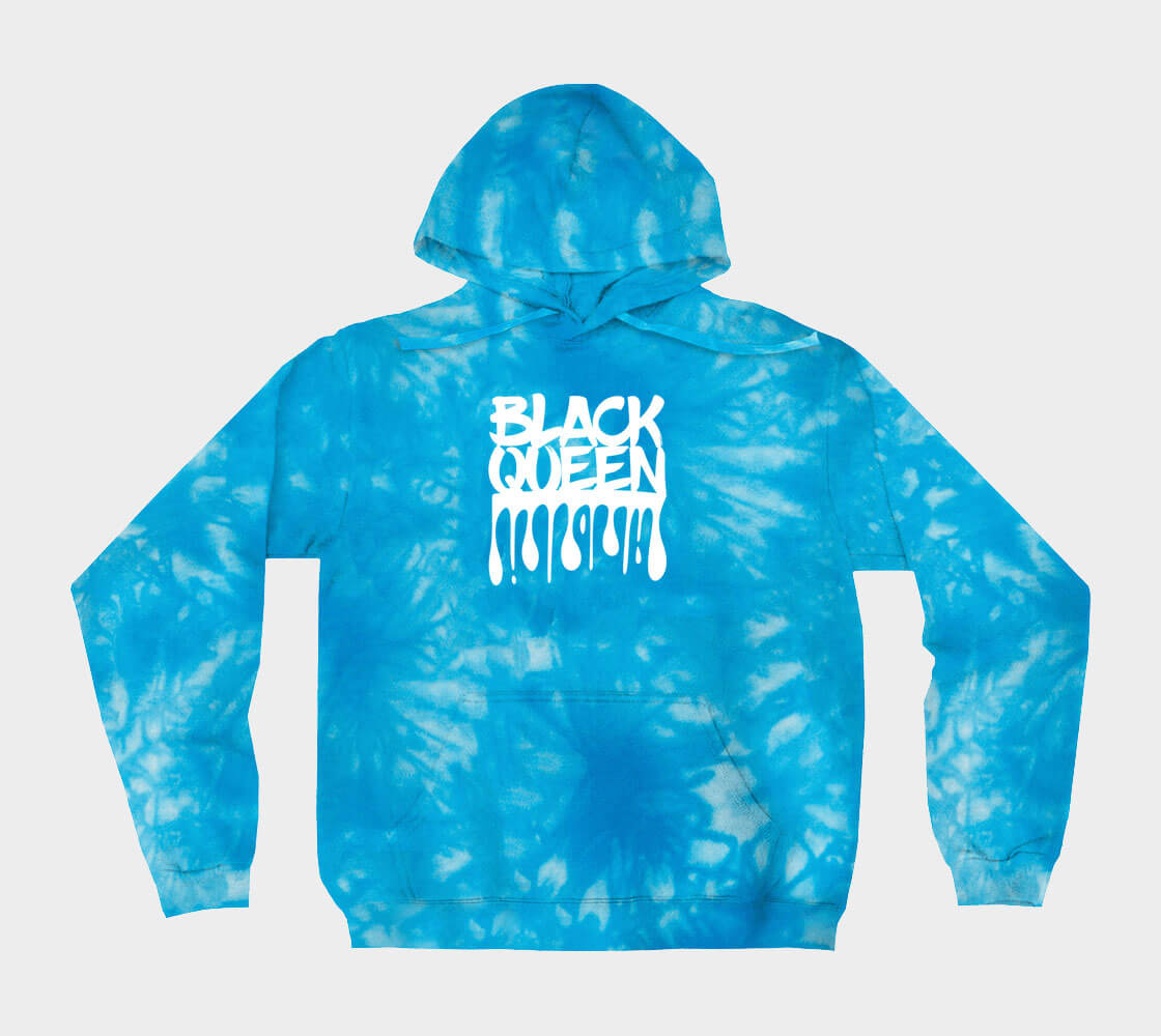 Black Queen Tie Dye - Aqua Blue hoodie