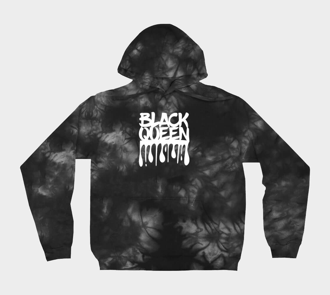 Black Queen Tie Dye - Black hoodie