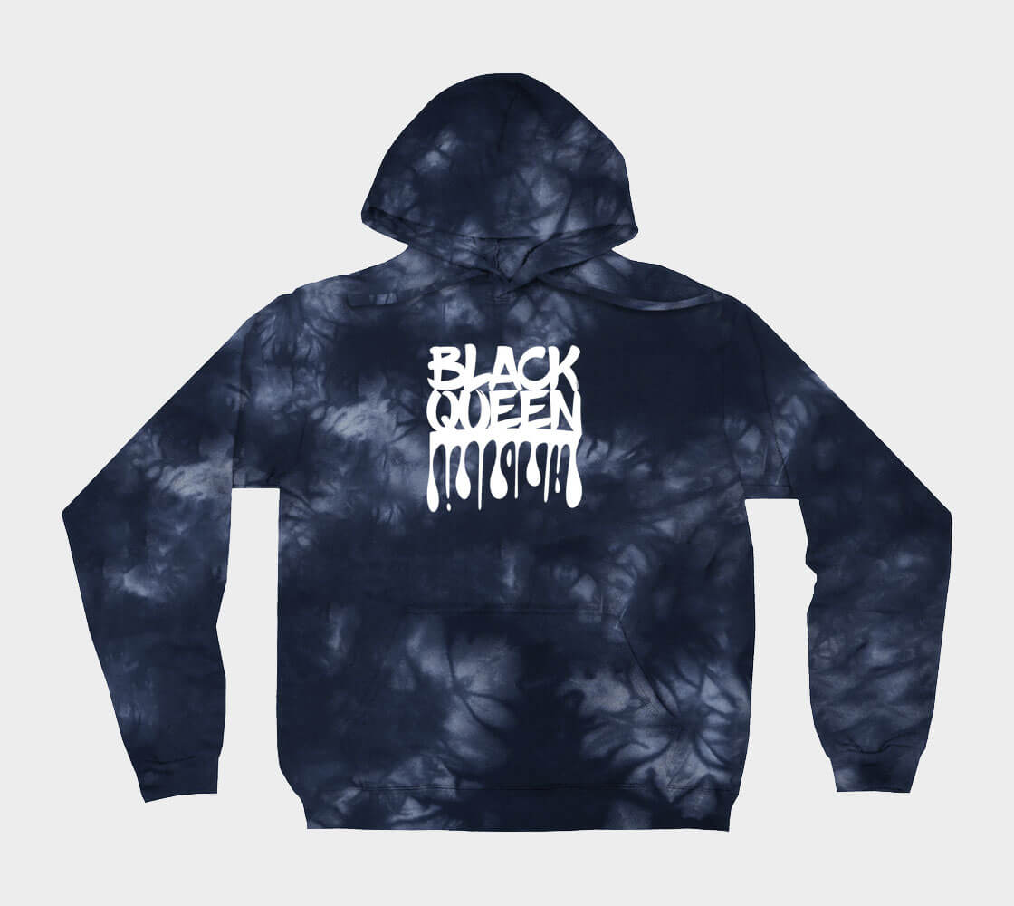 Black Queen Tie Dye - Navy Blue hoodie