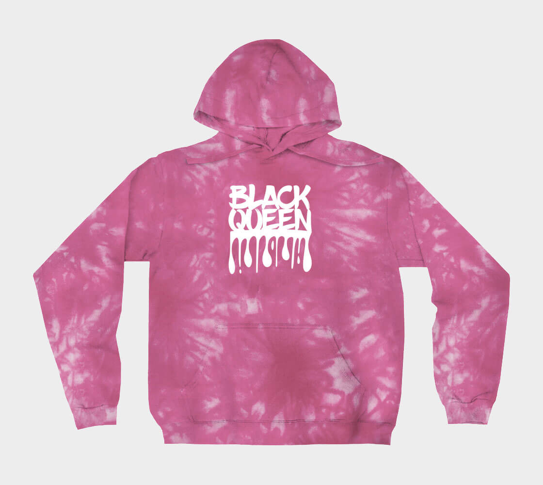 Black Queen Tie Dye - Pink hoodie