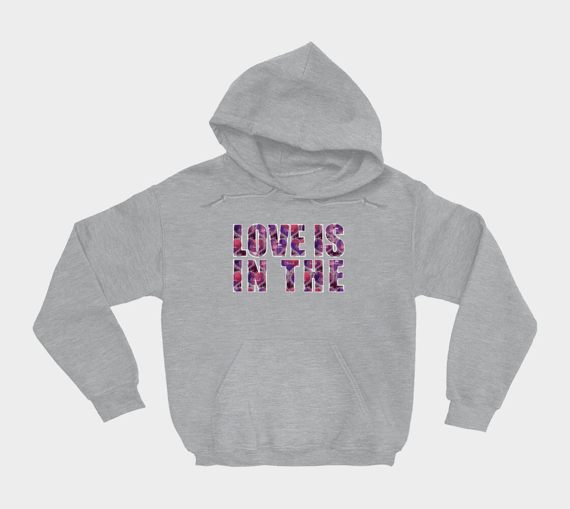 Love is in the Heart - Block Letters - Sport Grey hoodie