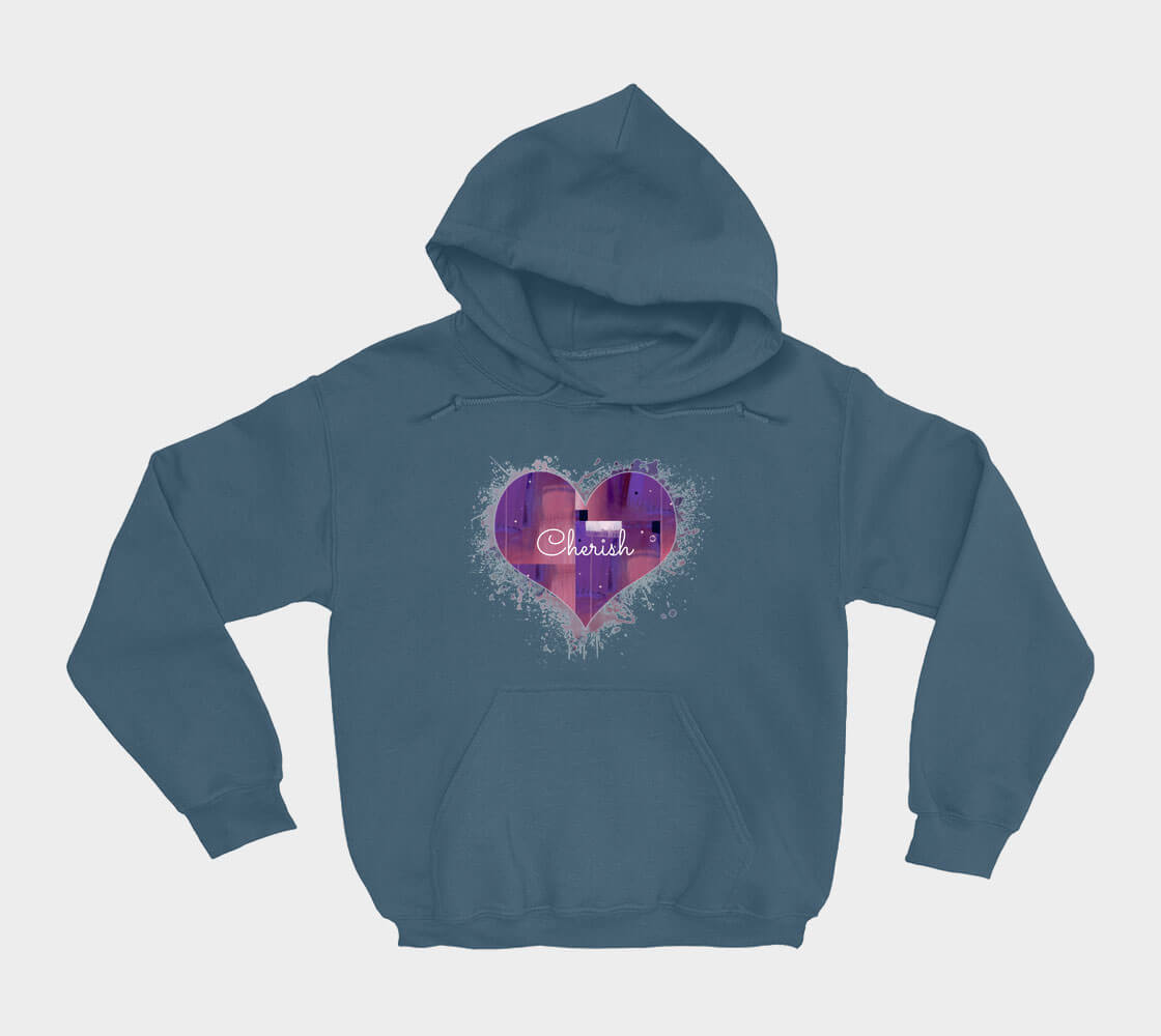 Love is in the Heart Cherish - Indigo hoodie