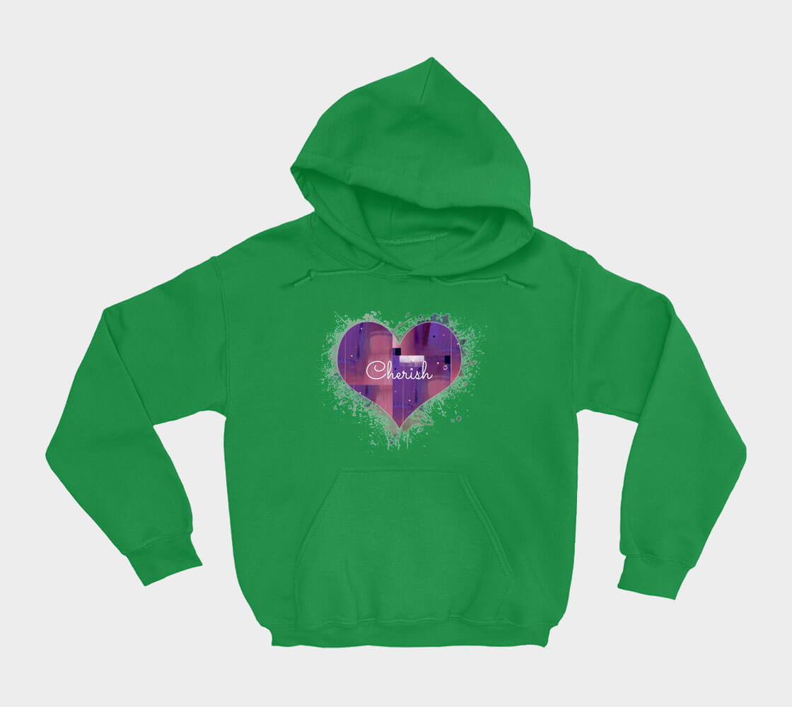 Love is in the Heart Cherish - Kelly Green hoodie