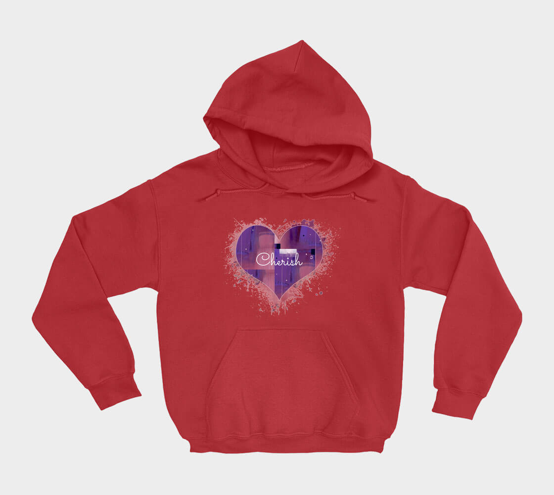 Love is in the Heart Cherish - Red hoodie
