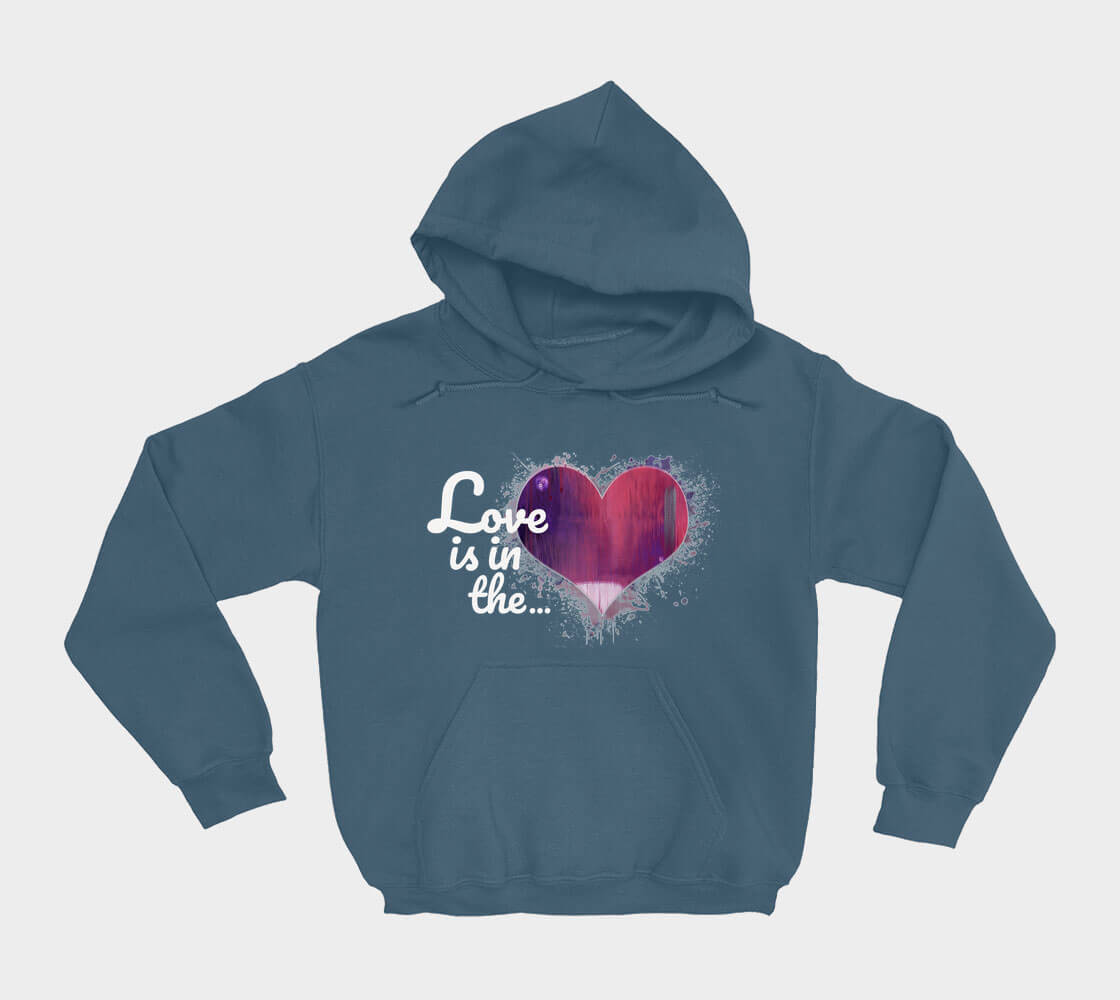 Love is in the Heart - Indigo hoodie