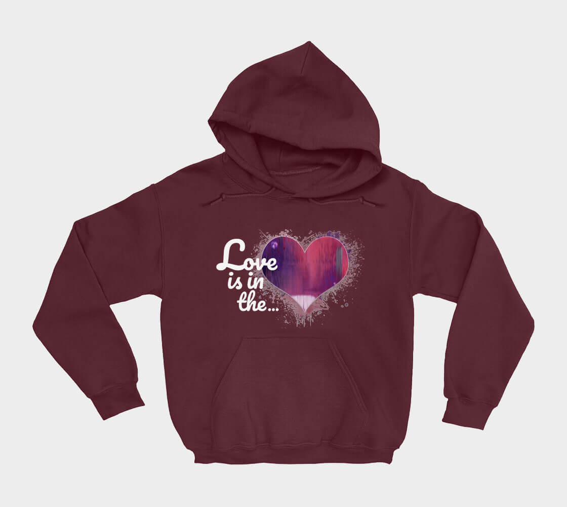 Love is in the Heart - Maroon hoodie