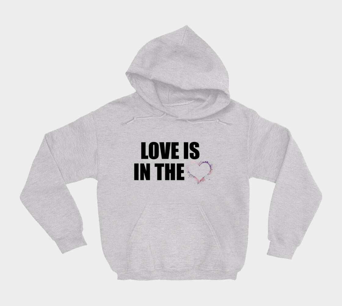 Love is in the Heart Silhouette v2 - Ash Grey hoodie