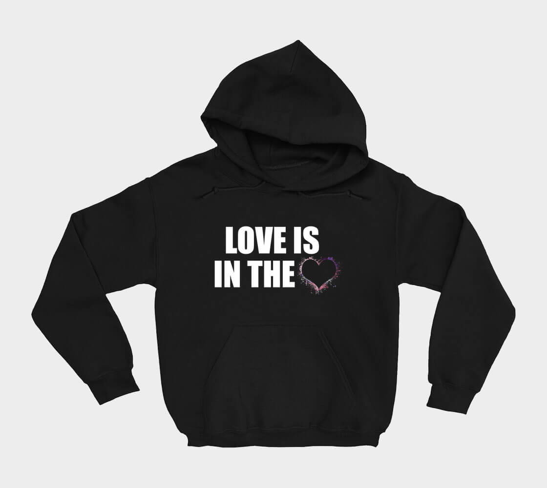 Love is in the Heart Silhouette v2 - Black hoodie