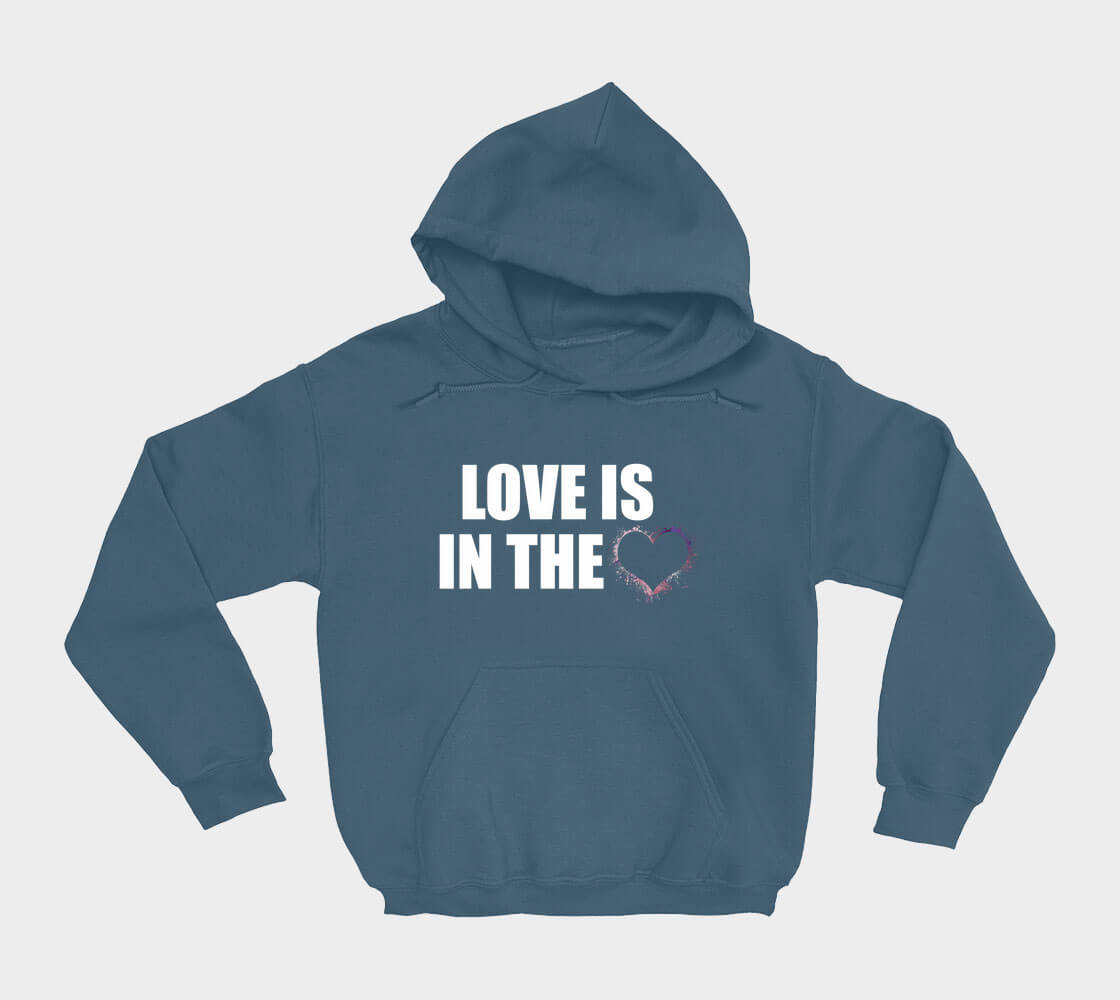 Love is in the Heart Silhouette v2 - Indigo hoodie