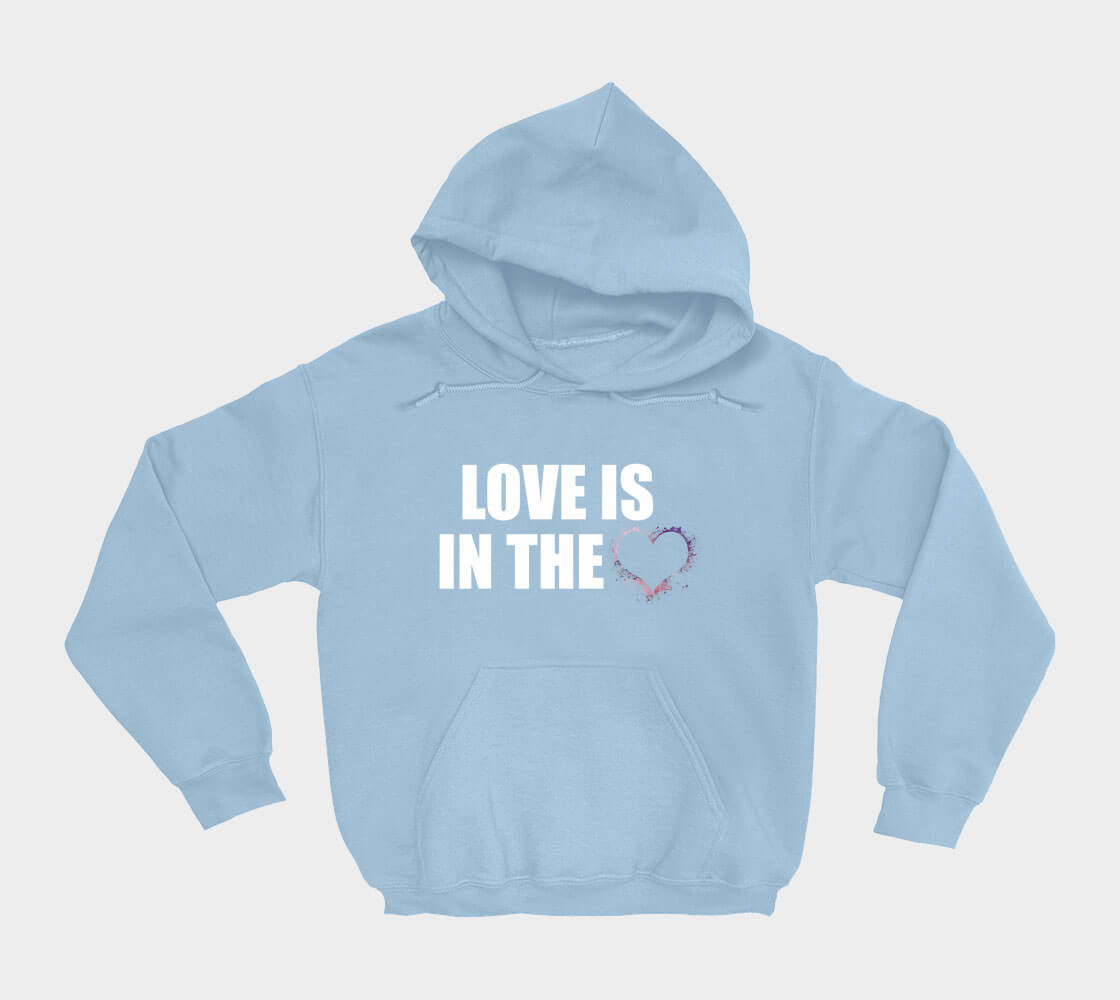 Love is in the Heart Silhouette v2 - Light Blue hoodie