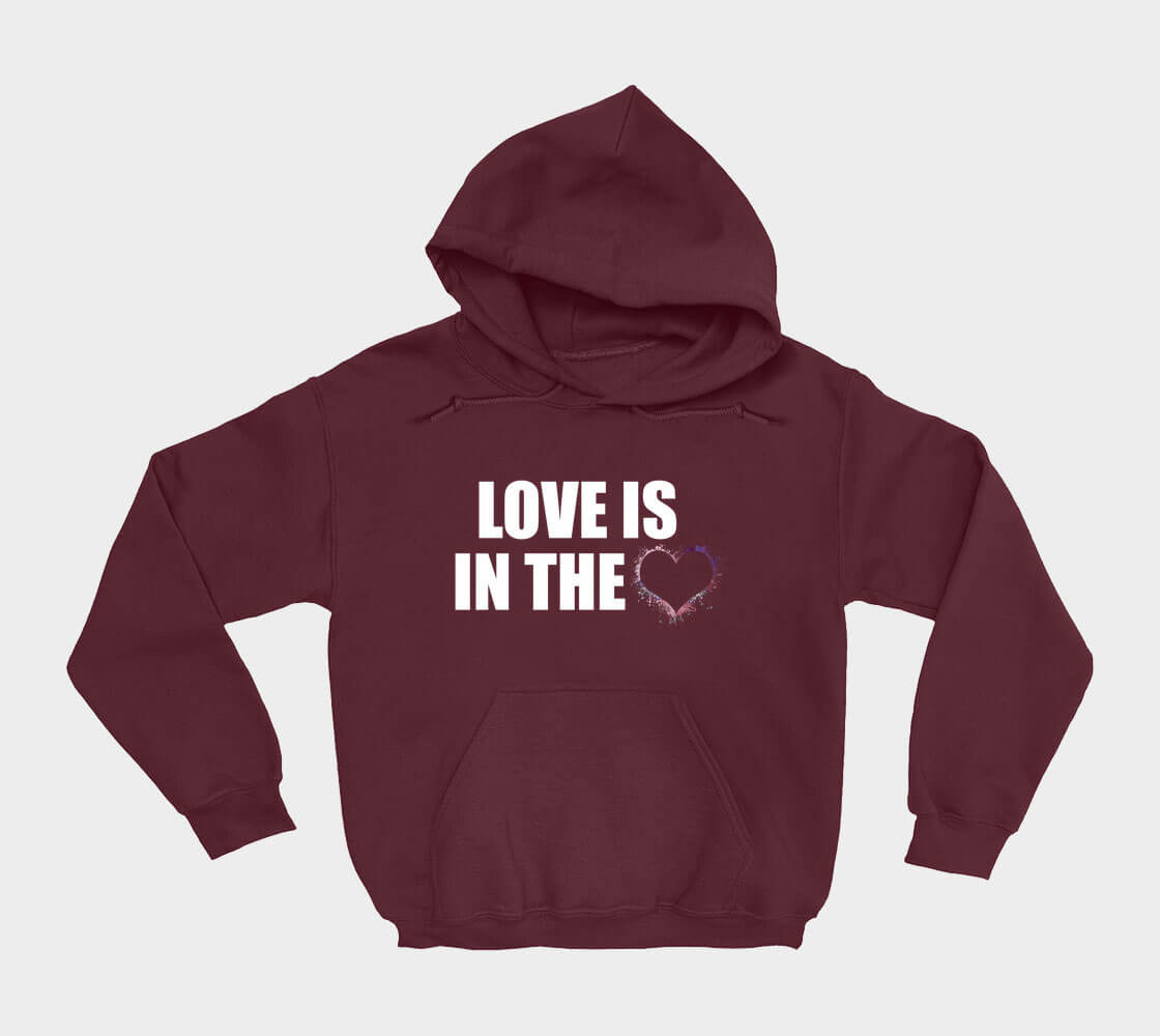 Love is in the Heart Silhouette v2 - Maroon hoodie