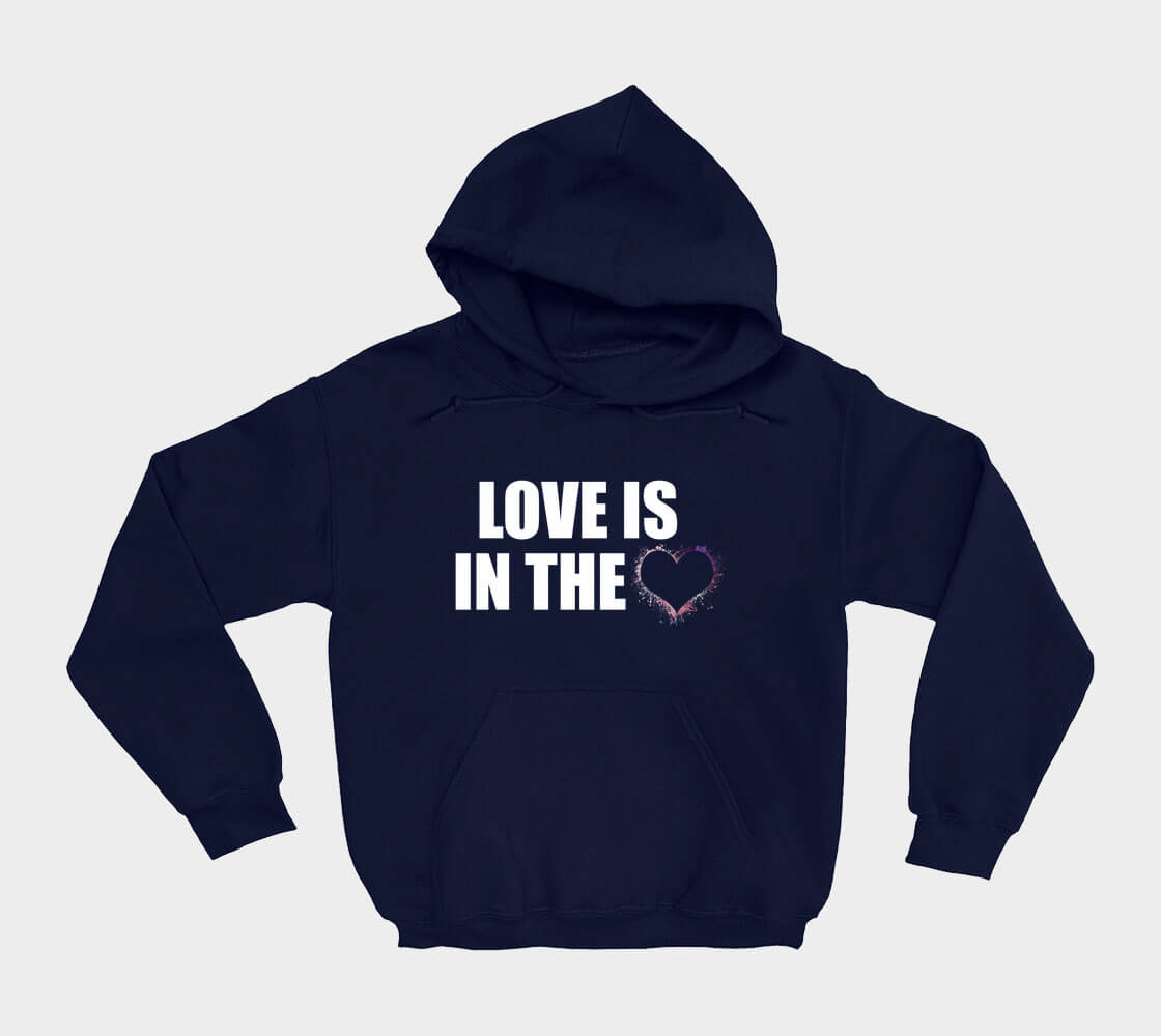 Love is in the Heart Silhouette v2 - Navy hoodie