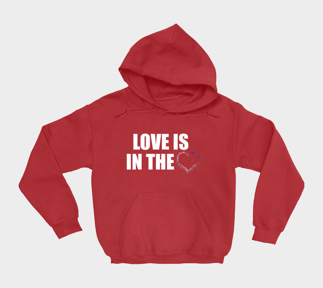 Love is in the Heart Silhouette v2 - Red hoodie