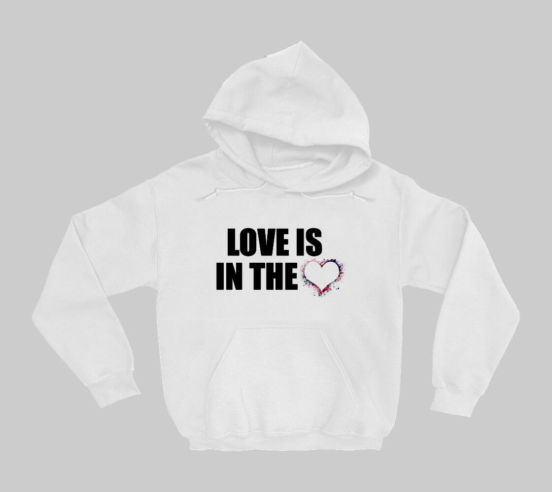 Love is in the Heart Silhouette v2 - White hoodie