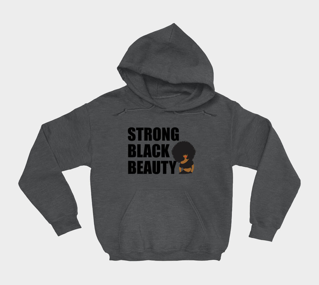 Strong Black Beauty - Dark Grey hoodie