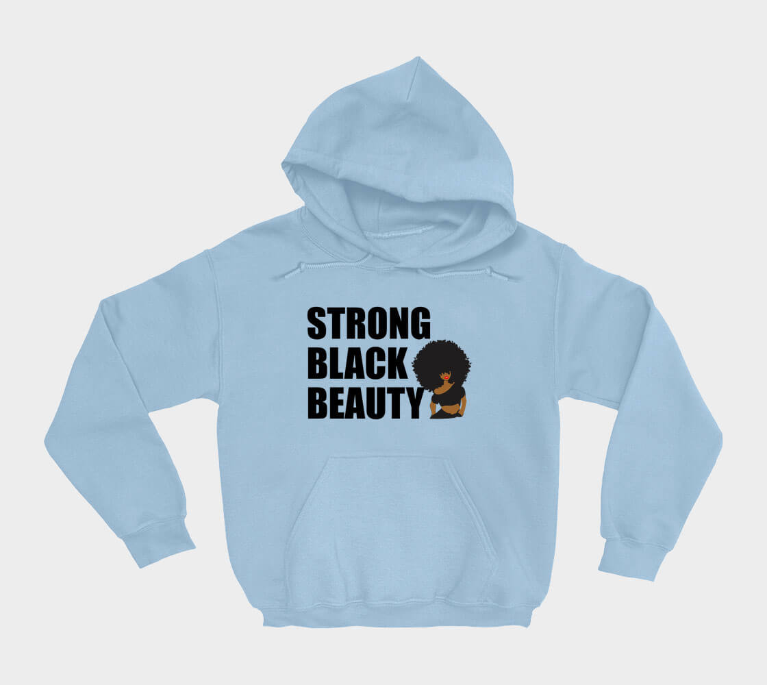 Strong Black Beauty - Light Blue hoodie