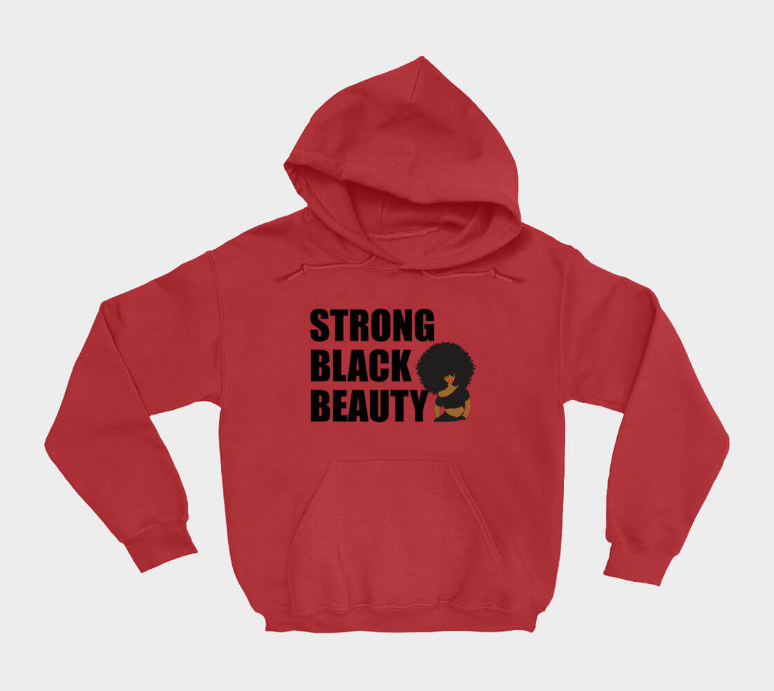 Strong Black Beauty - Red hoodie