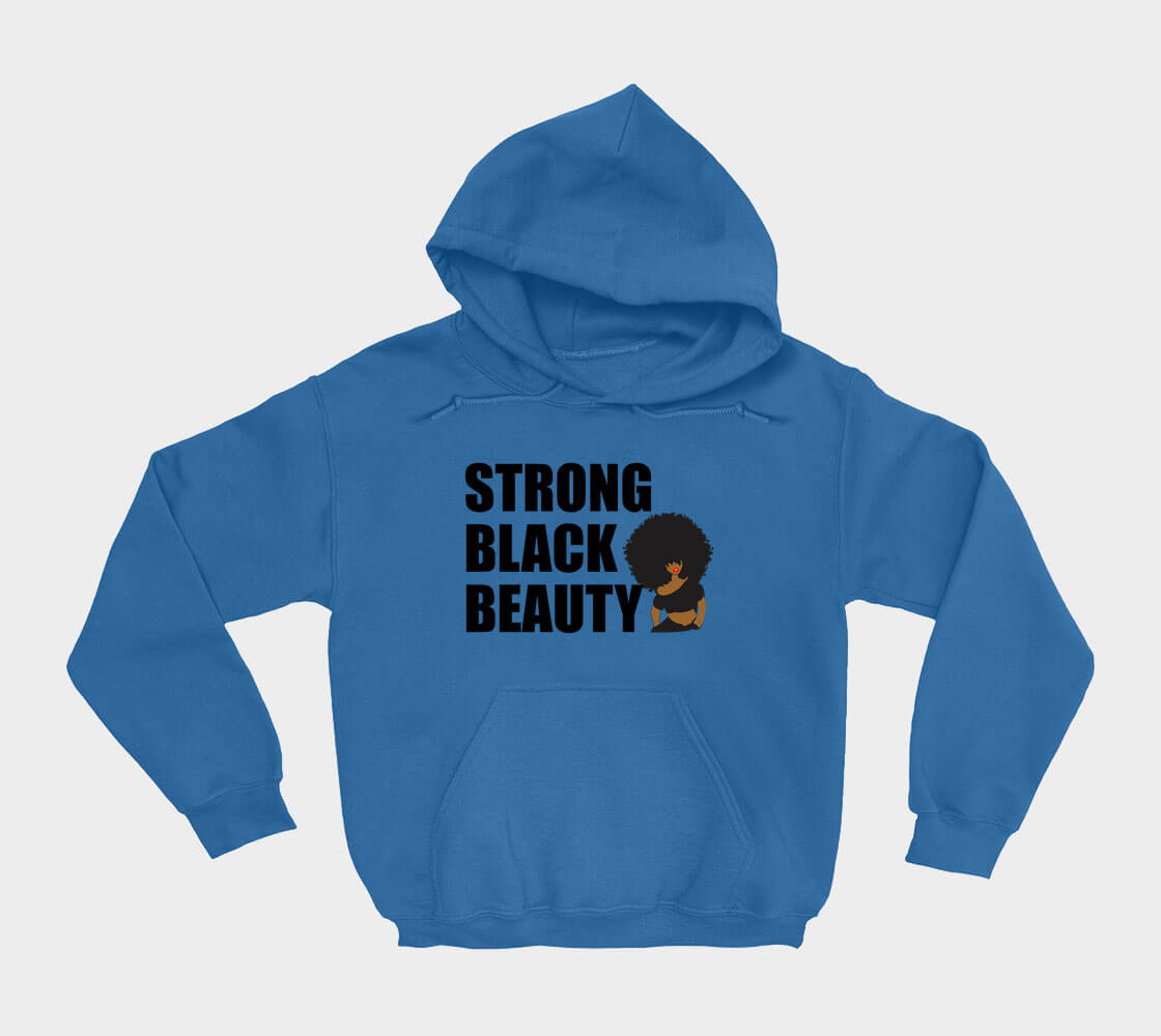 Strong Black Beauty - Royal Blue hoodie