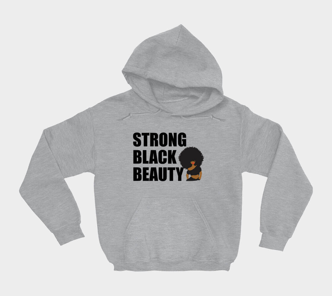 Strong Black Beauty - Sport Grey hoodie