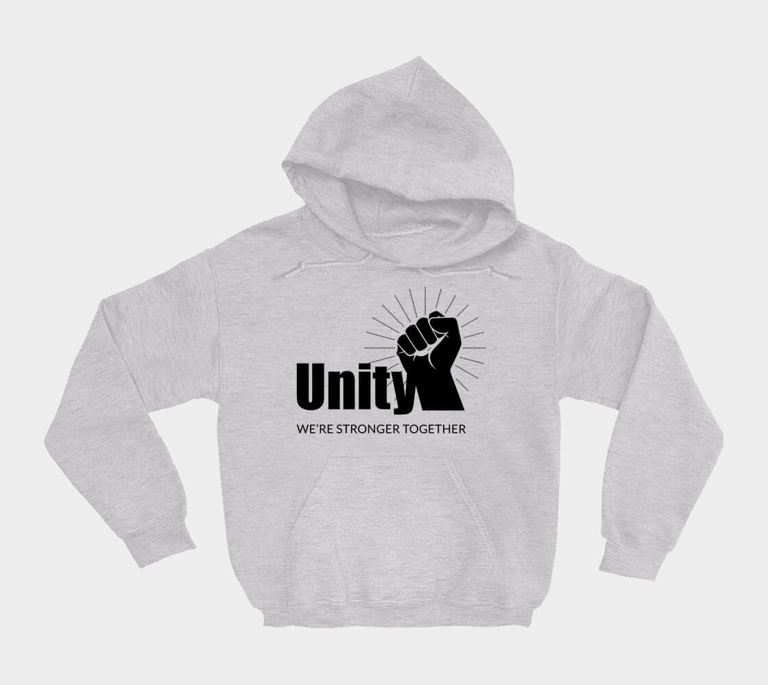Unity We're Stronger Together - Ash Grey hoodie
