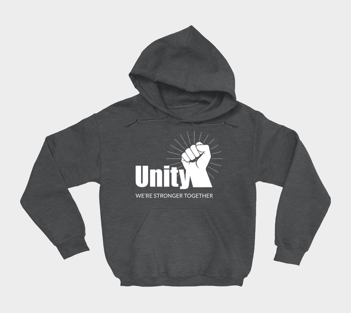 Unity We're Stronger Together - Dark Grey hoodie
