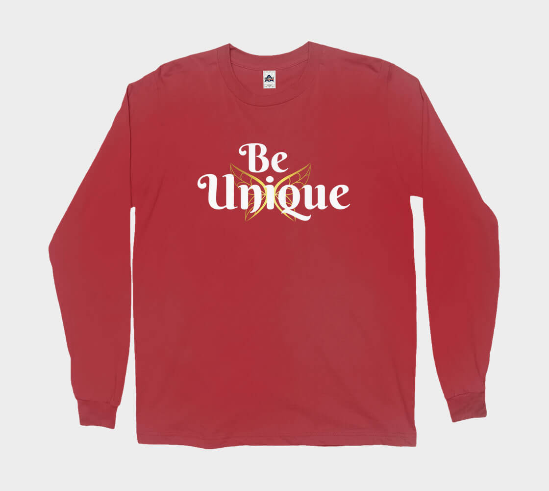 Be Unique - Red long sleeve Tee