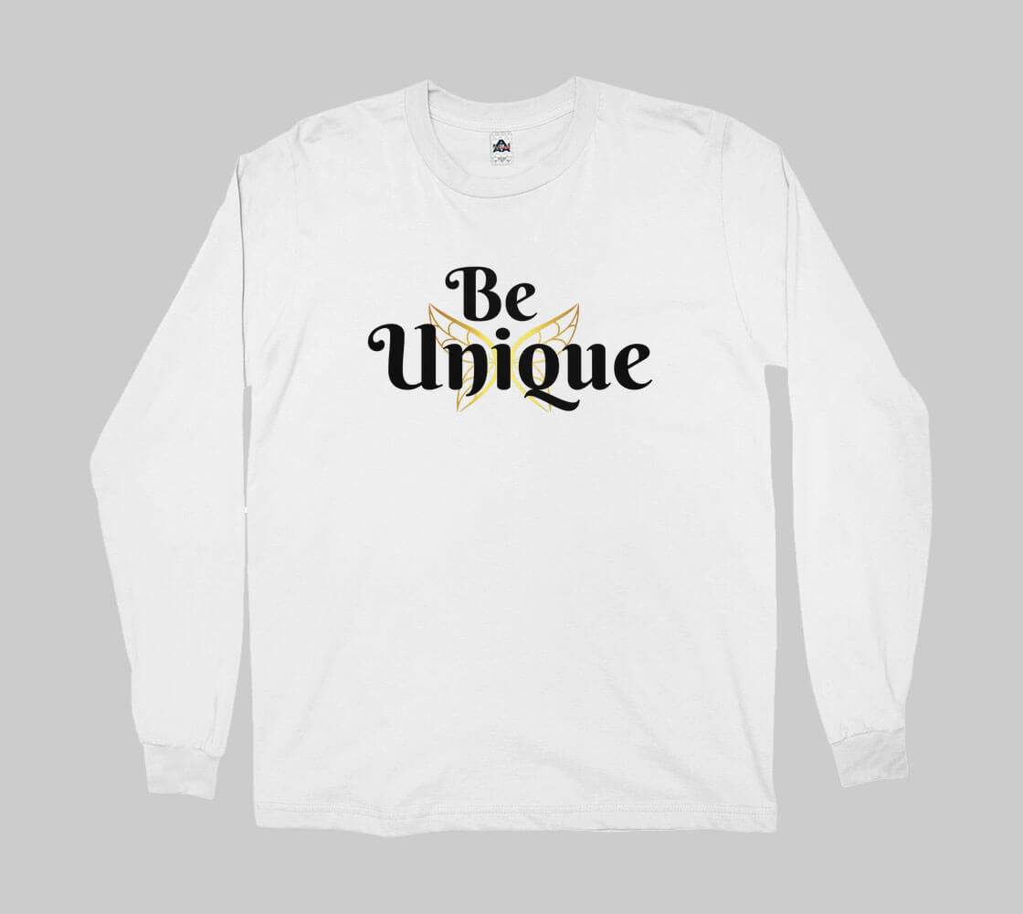 Be Unique -White long sleeve Tee