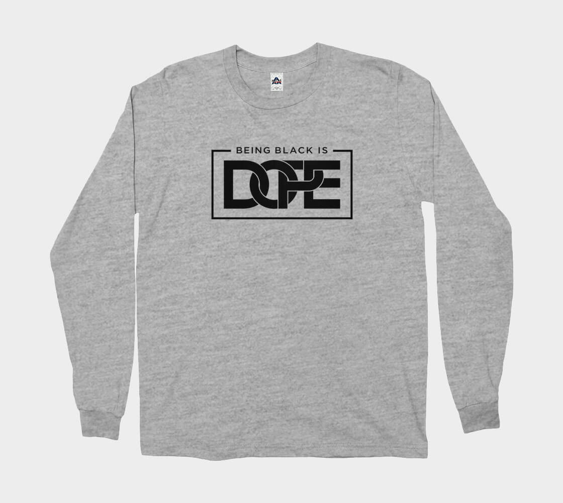 Being Black is Dope - Athletic Grey long sleeve Tee