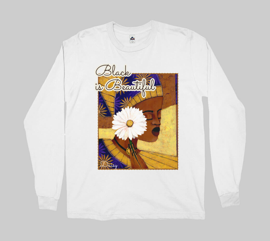 Black is Beautiful -White long sleeve Tee