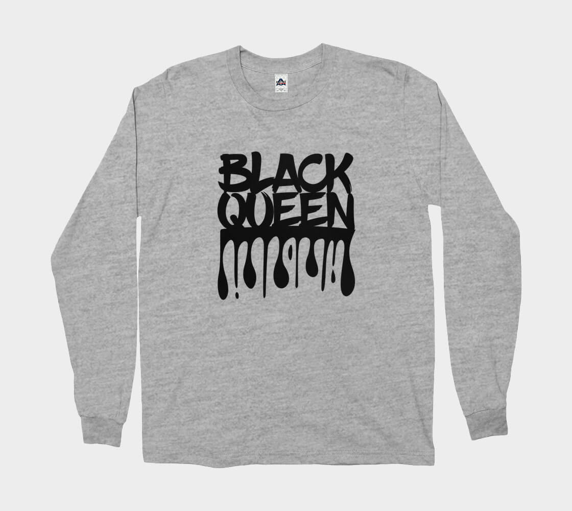 Black Queen - Athletic Grey long sleeve Tee