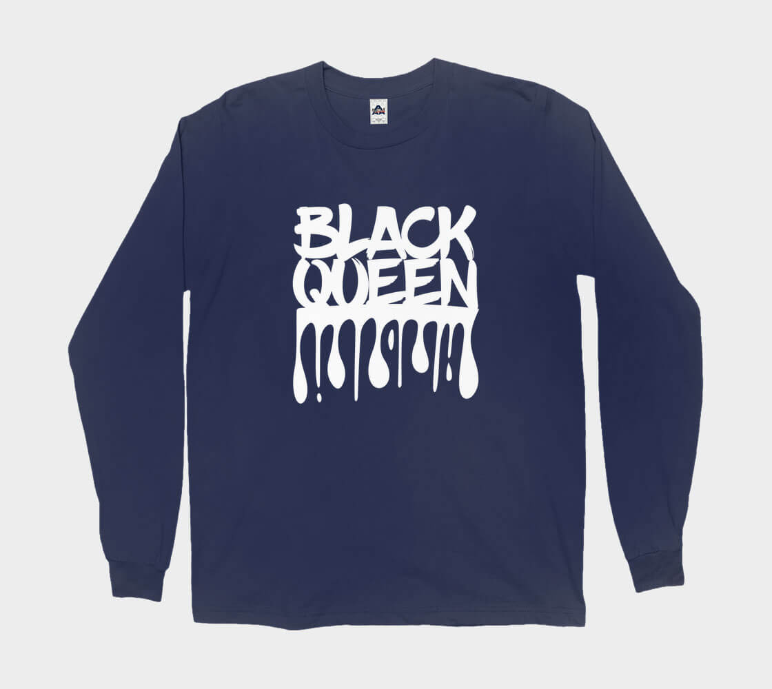 Black Queen - Navy long sleeve Tee