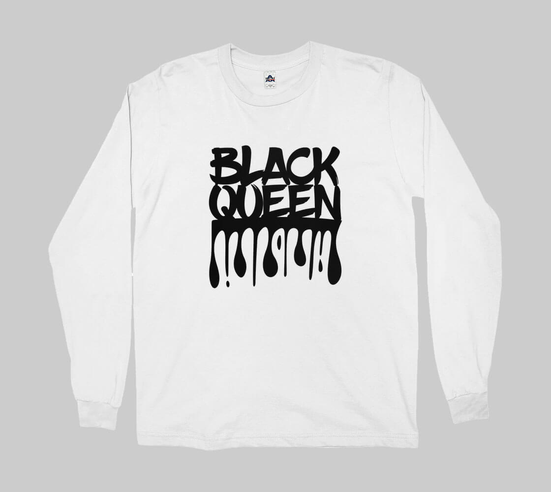 Black Queen -White long sleeve Tee