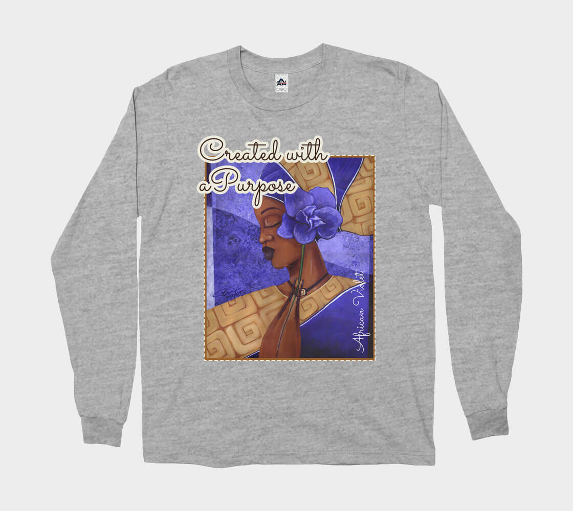 Created With a Purpose - Athletic Grey long sleeve Tee