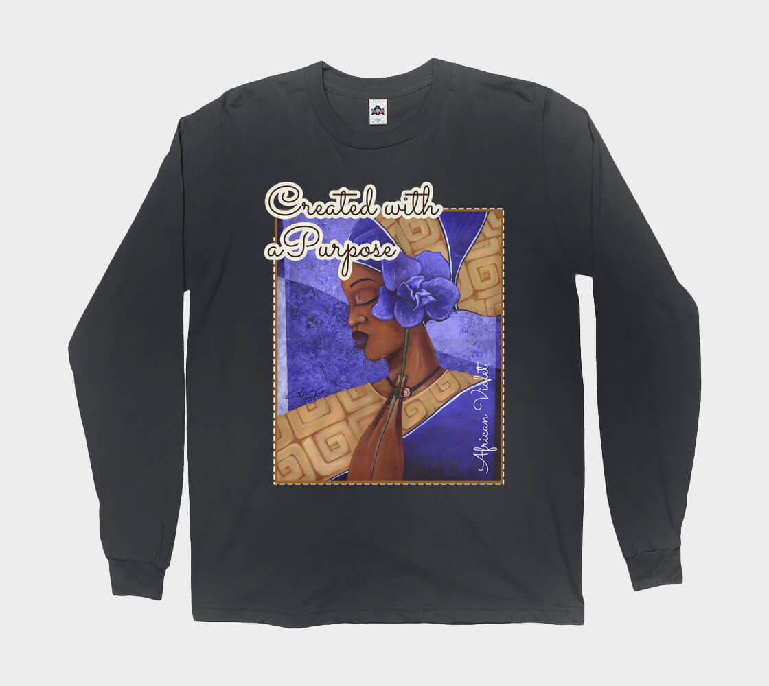 Created With a Purpose - Black long sleeve Tee