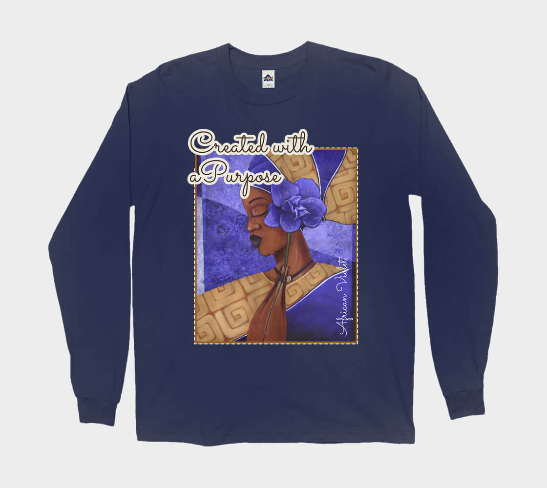 Created With a Purpose - Navy long sleeve Tee