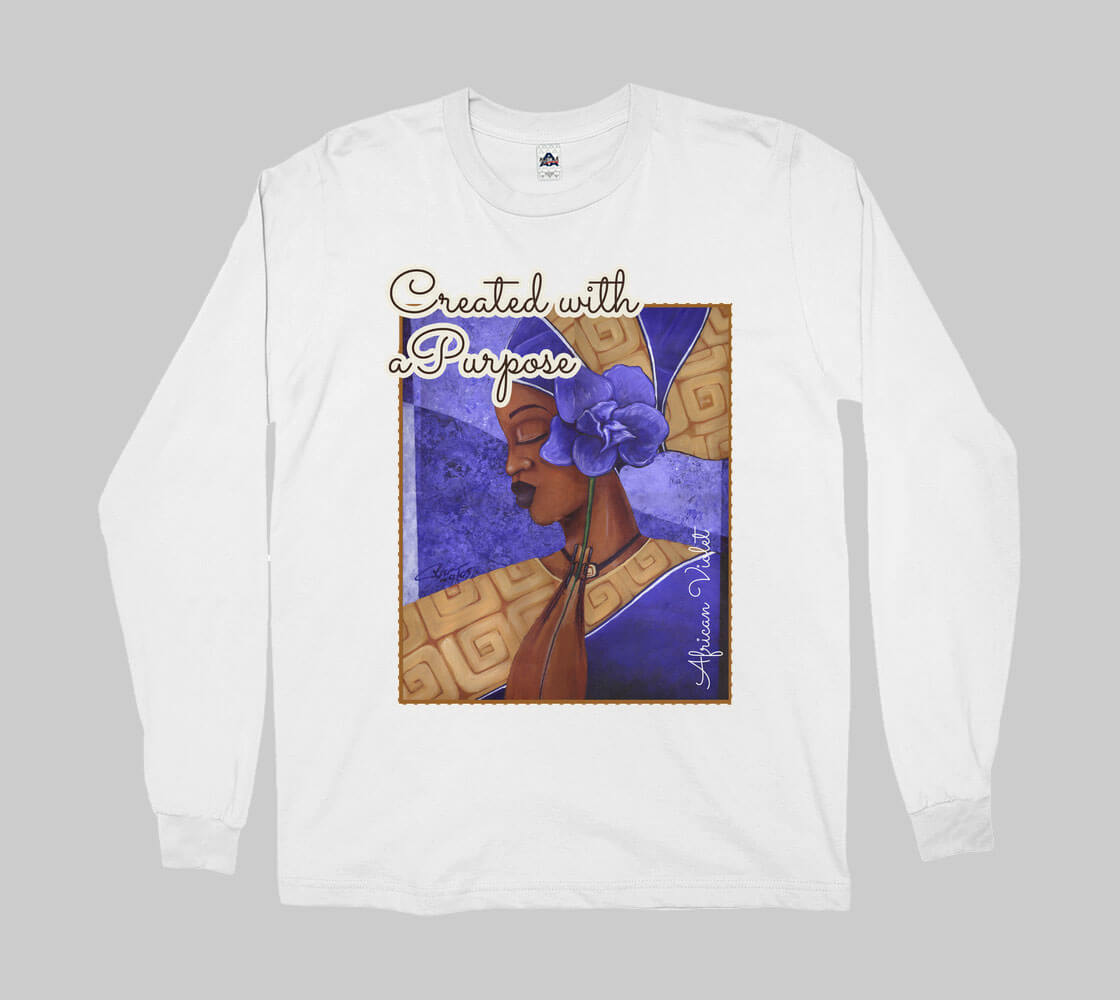 Created With a Purpose -White long sleeve Tee