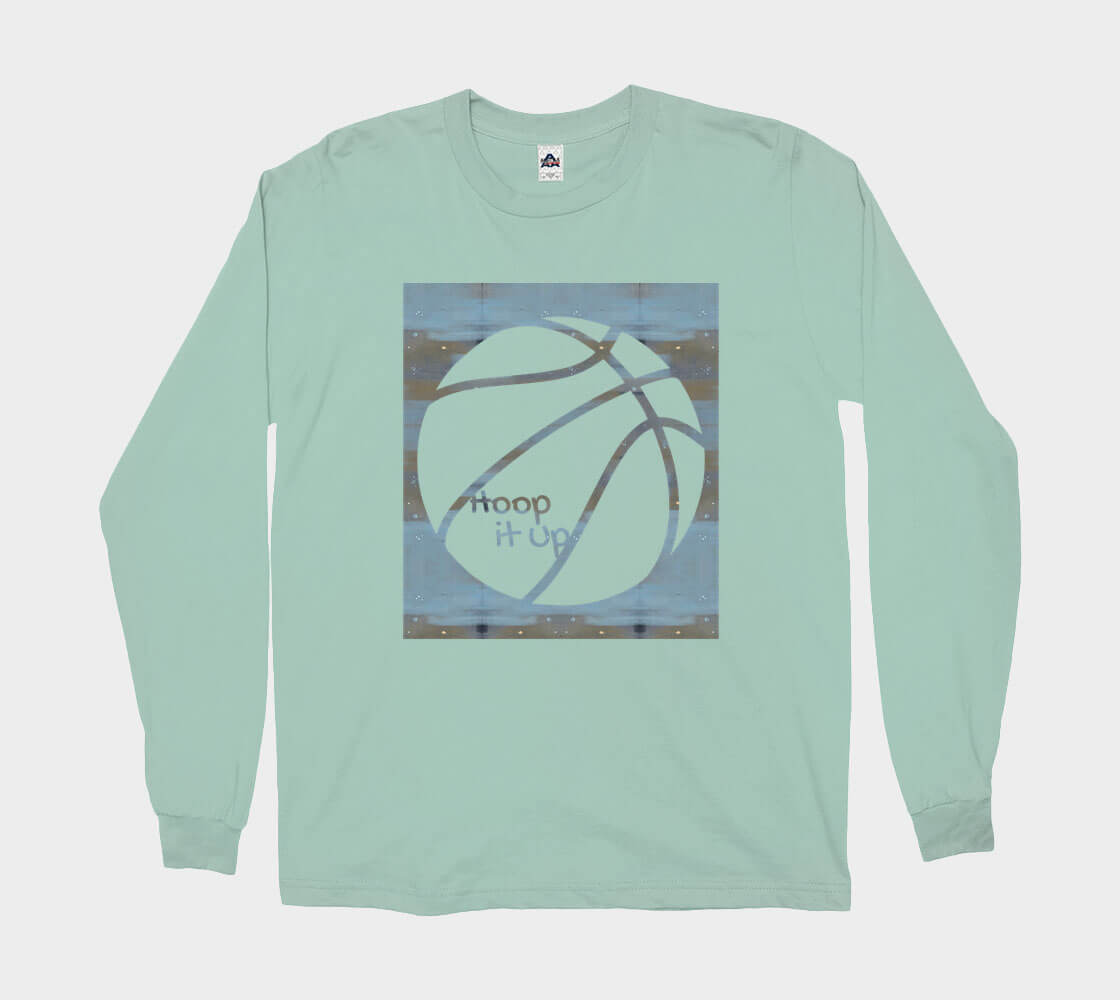 Hoop it Up Cam - Celadon long sleeve Tee