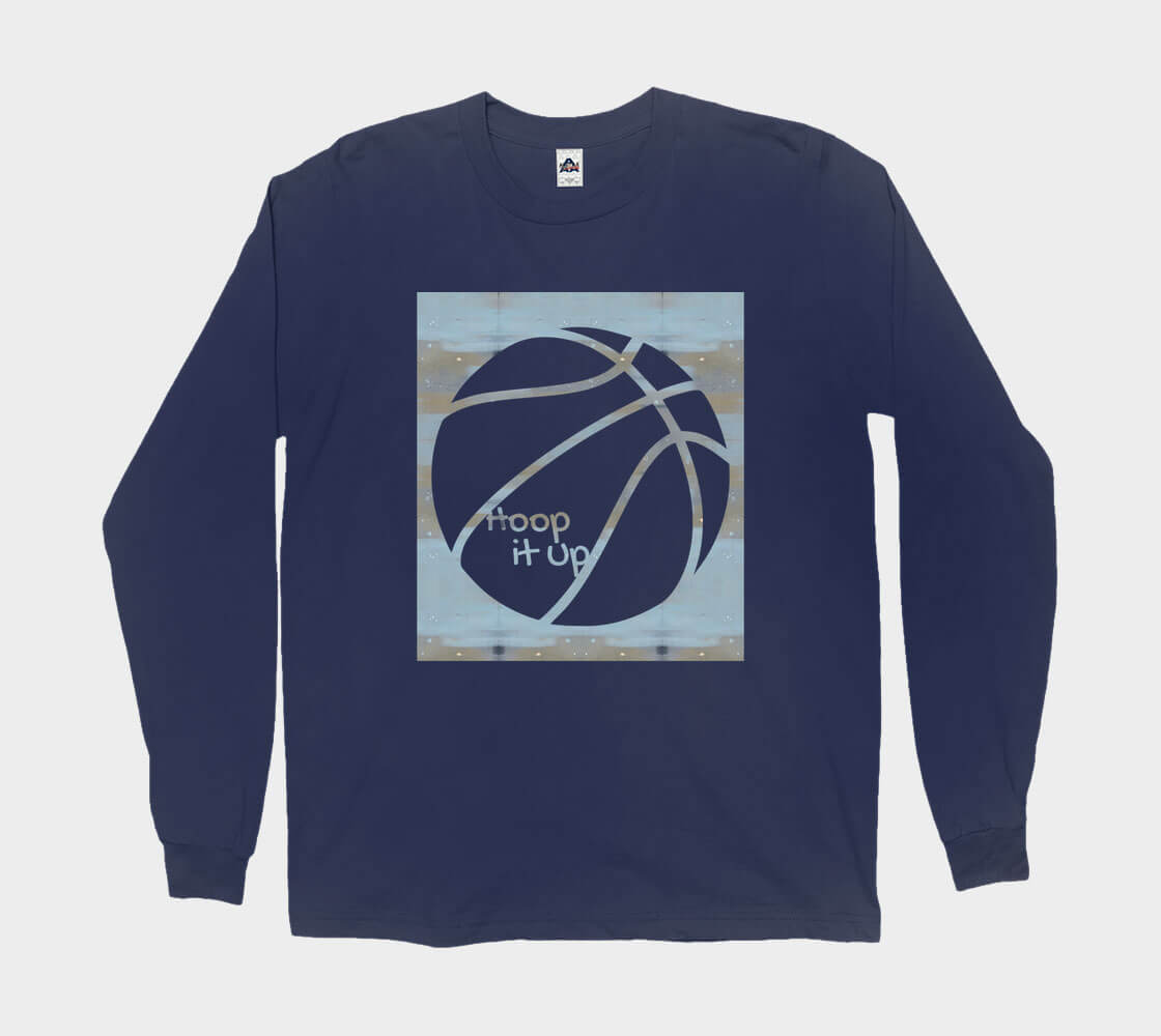 Hoop it Up Cam - Navy long sleeve Tee