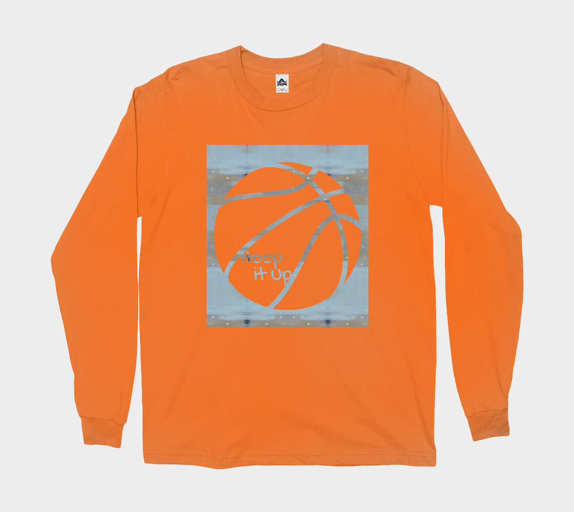 Hoop it Up Cam - Orange long sleeve Tee